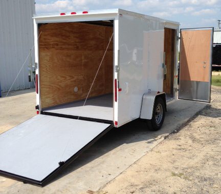 6 X 14 Single Axle Elite V-Nose Enclosed Motorcycle Trailer 6' 6" Height