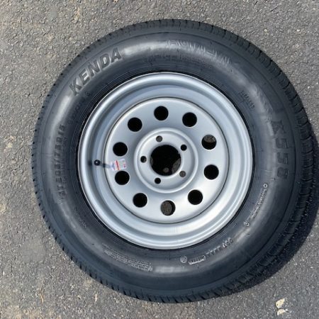 Silver 15" Modular Steel Wheel w/ 205/75 Bias Ply Tire Spare (5-lug)