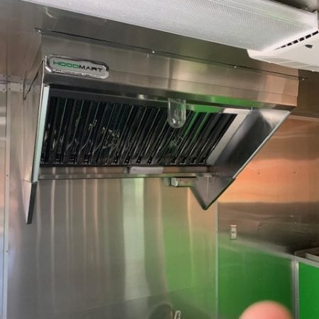 4' wide Exhaust hood with fire suppression